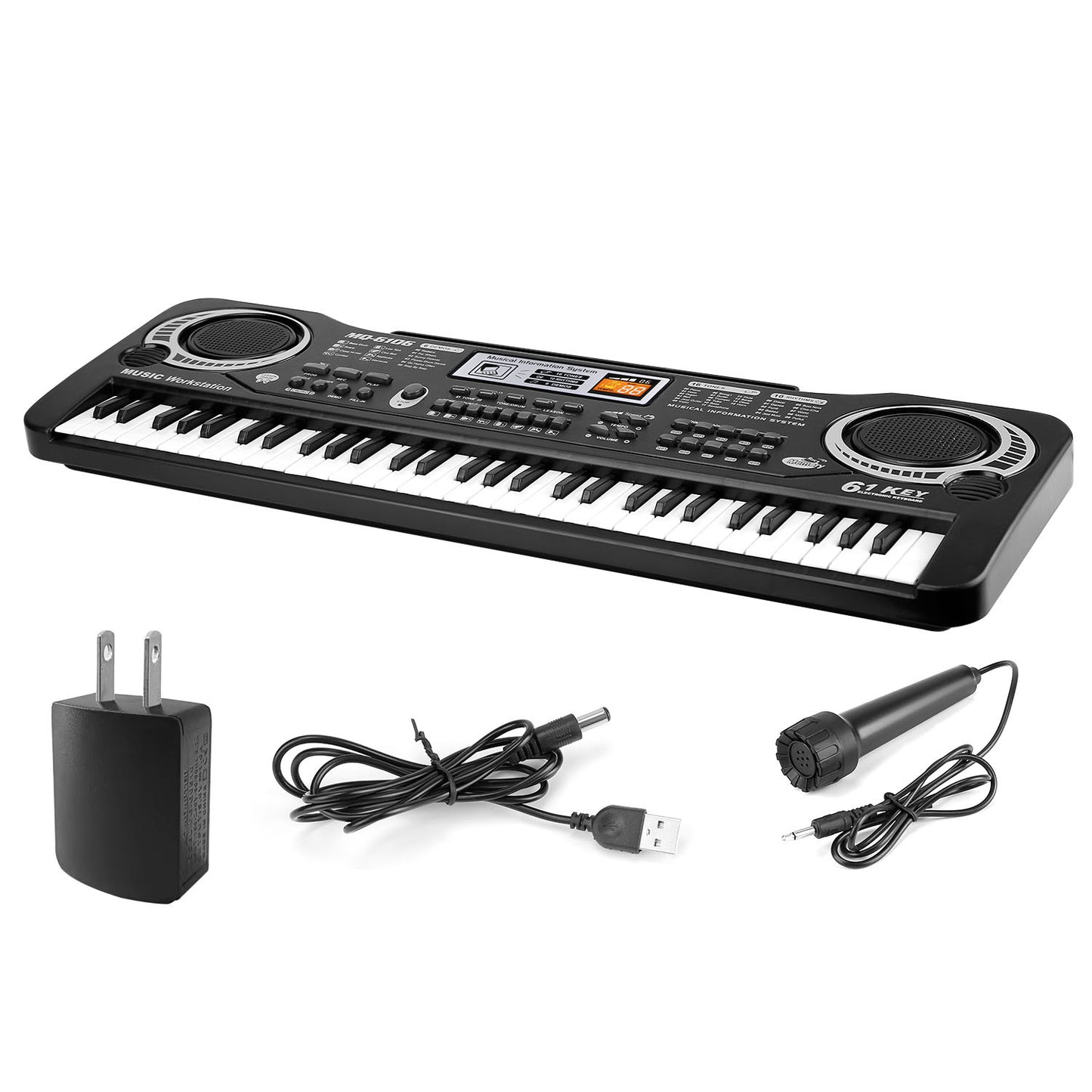🎹 61 Keys Digital Keyboard with Microphone – Beginner Piano