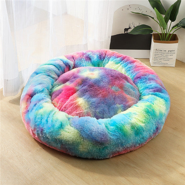 Small Dog & Cat Bed – Round Plush Puppy Nest, Soft Kennel Mat