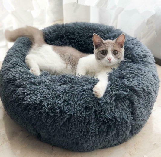 Small Dog & Cat Bed – Round Plush Puppy Nest, Soft Kennel Mat