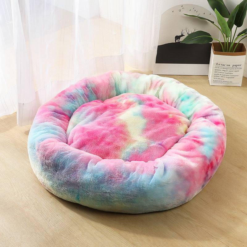 Small Dog & Cat Bed – Round Plush Puppy Nest, Soft Kennel Mat