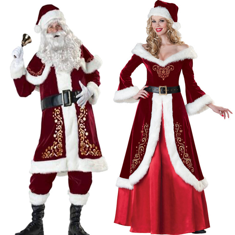 “Santa Couple Costume – Christmas Dress & Outfit Set for Men and Women”