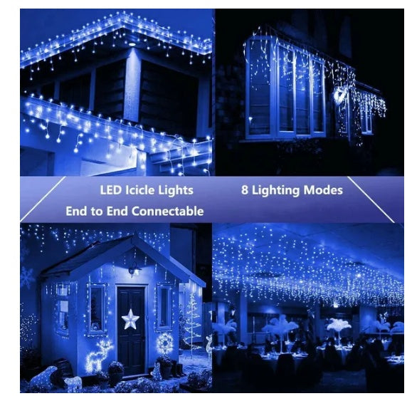 Curtain Icicle Lights – Wedding Party LED Fairy Christmas Indoor/Outdoor | Ships from US