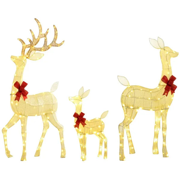 3‑Piece Inflatable Deer Family – Lighted Outdoor Christmas Decoration