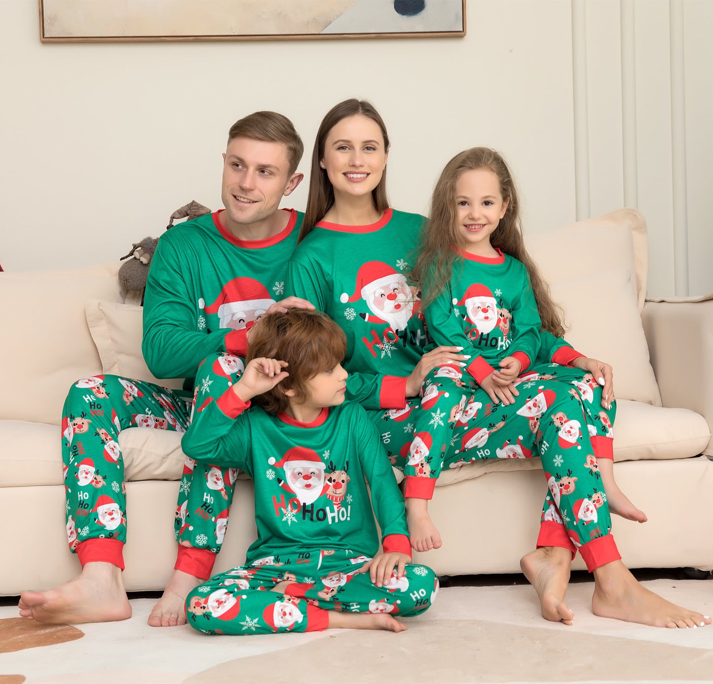 Matching Family Christmas Pajamas – Santa Claus Print Holiday PJs