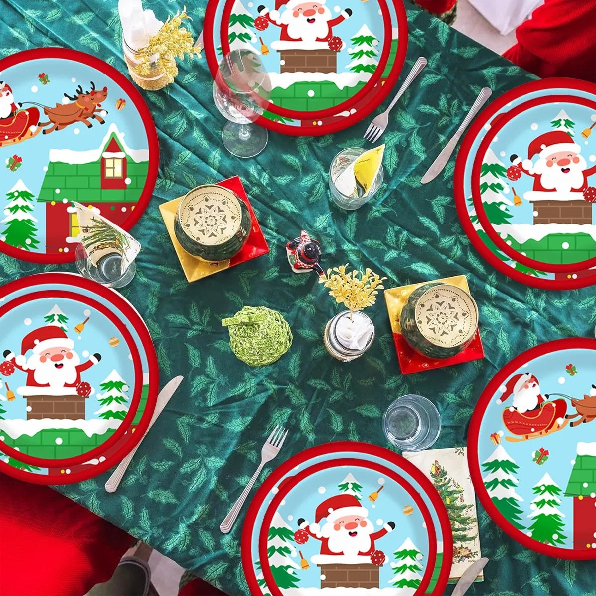 30Pcs Christmas Party Tableware Set – Plates & Cups