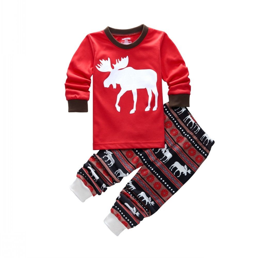 “Matching Family Christmas Pajamas – Festive Moose Print Holiday PJs for Parents, Kids & Baby”