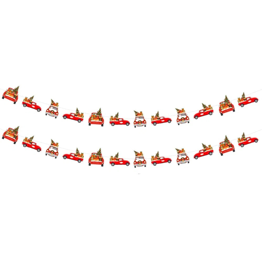 24PCS Christmas Banner Paper Garland – Gingerbread Man & Snowman Hanging Bunting Holiday Party & Home/Office Décor