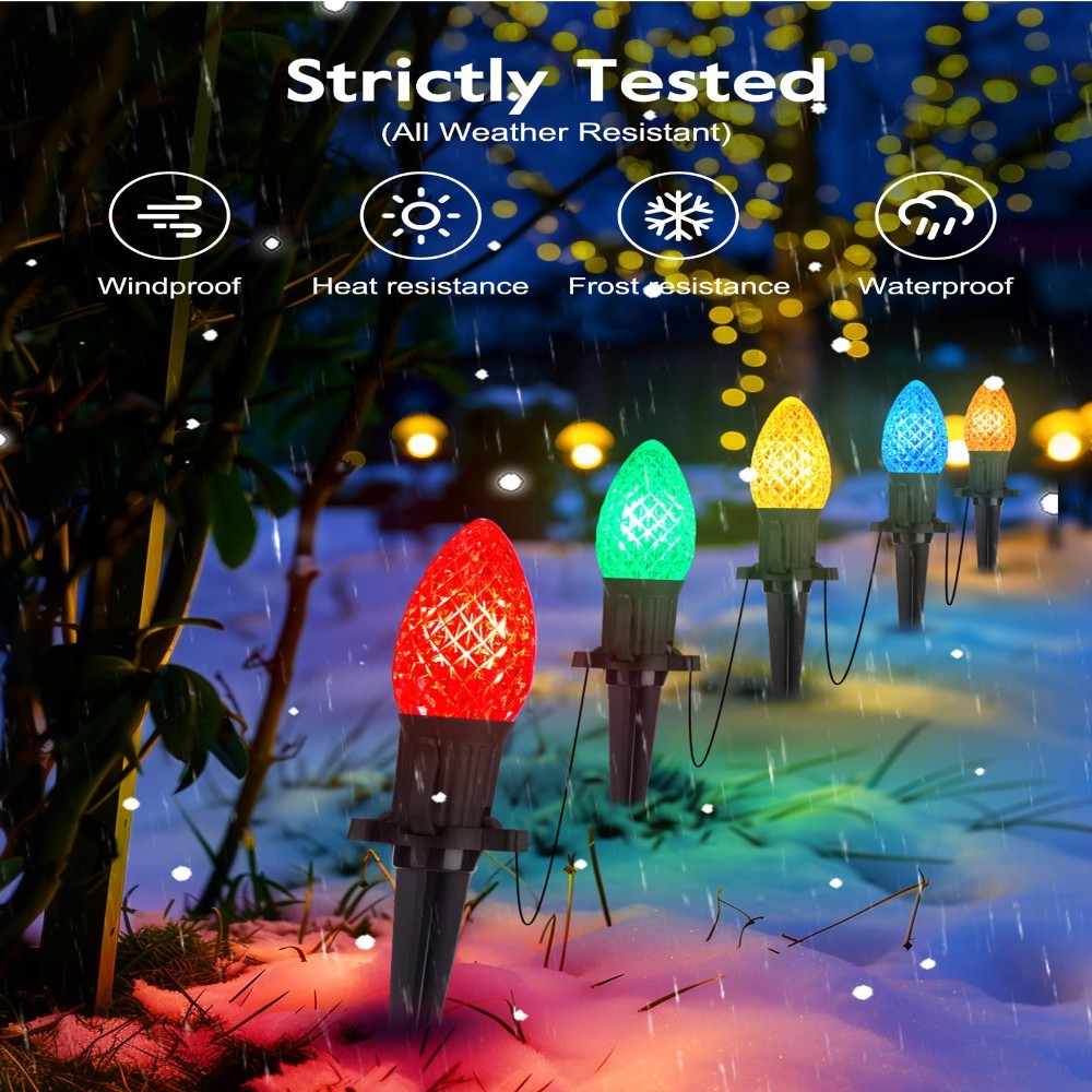 Christmas Solar C9 Strawberry Floor Plug Lights – 20pcs | Ships from US