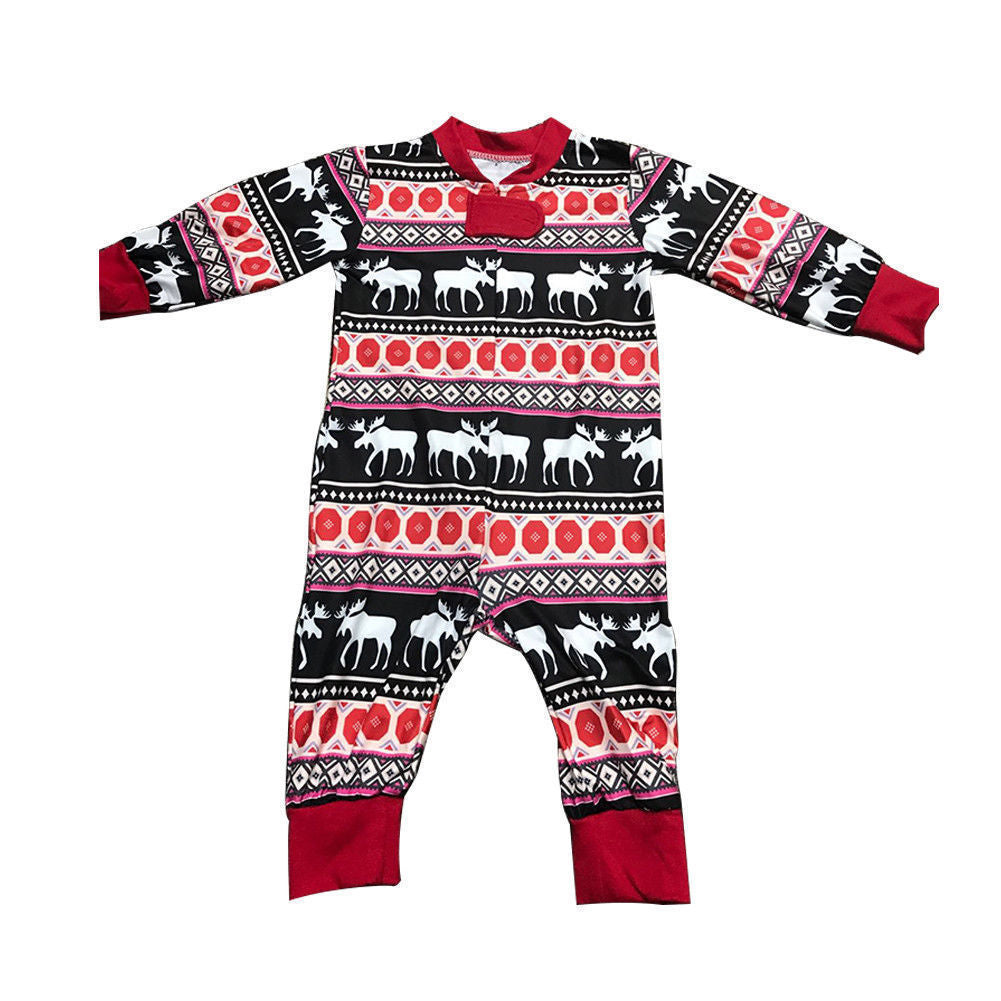 “Matching Family Christmas Pajamas – Festive Moose Print Holiday PJs for Parents, Kids & Baby”