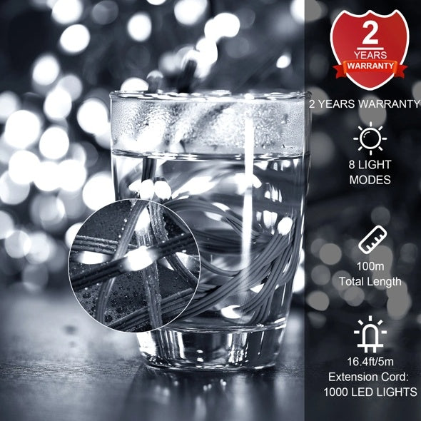 Christmas Rope Lights – 1000LED 328Ft Outdoor Decorative String Strobe