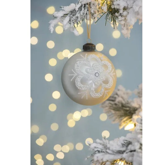 D3.9 Glass Christmas Ball Ornaments – Set of 6 Decorative Hanging Holiday Balls