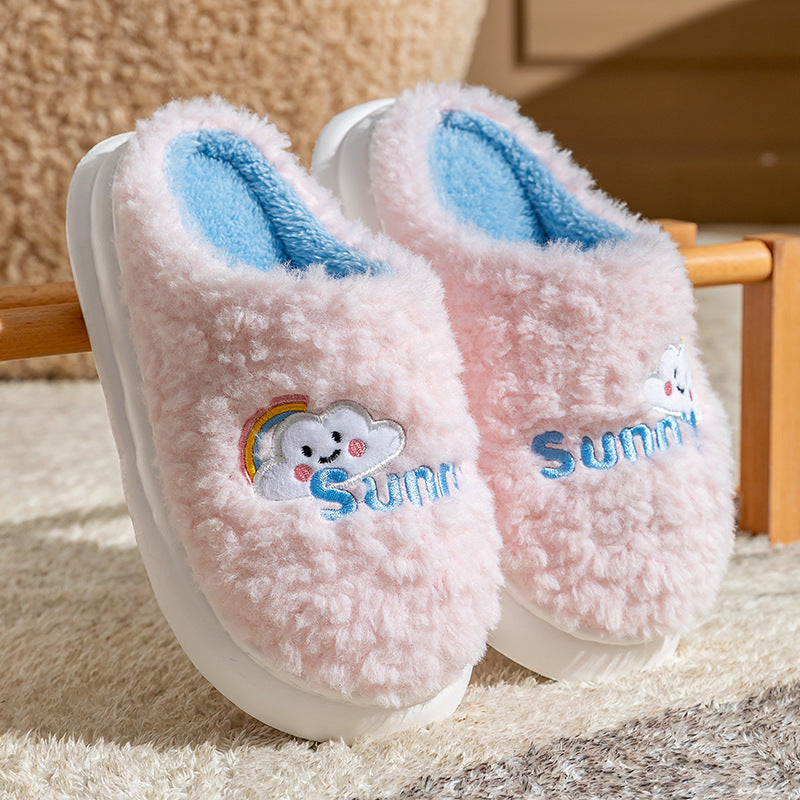 Cute Cartoon Cotton Slippers – Thick Bottom Indoor/Bedroom Shoes
