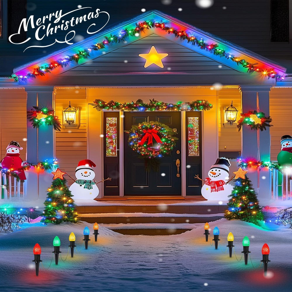 Christmas Solar C9 Strawberry Floor Plug Lights – 20pcs | Ships from US