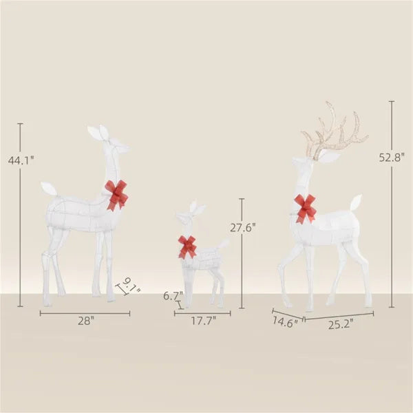 3‑Piece Inflatable Deer Family – Lighted Outdoor Christmas Decoration