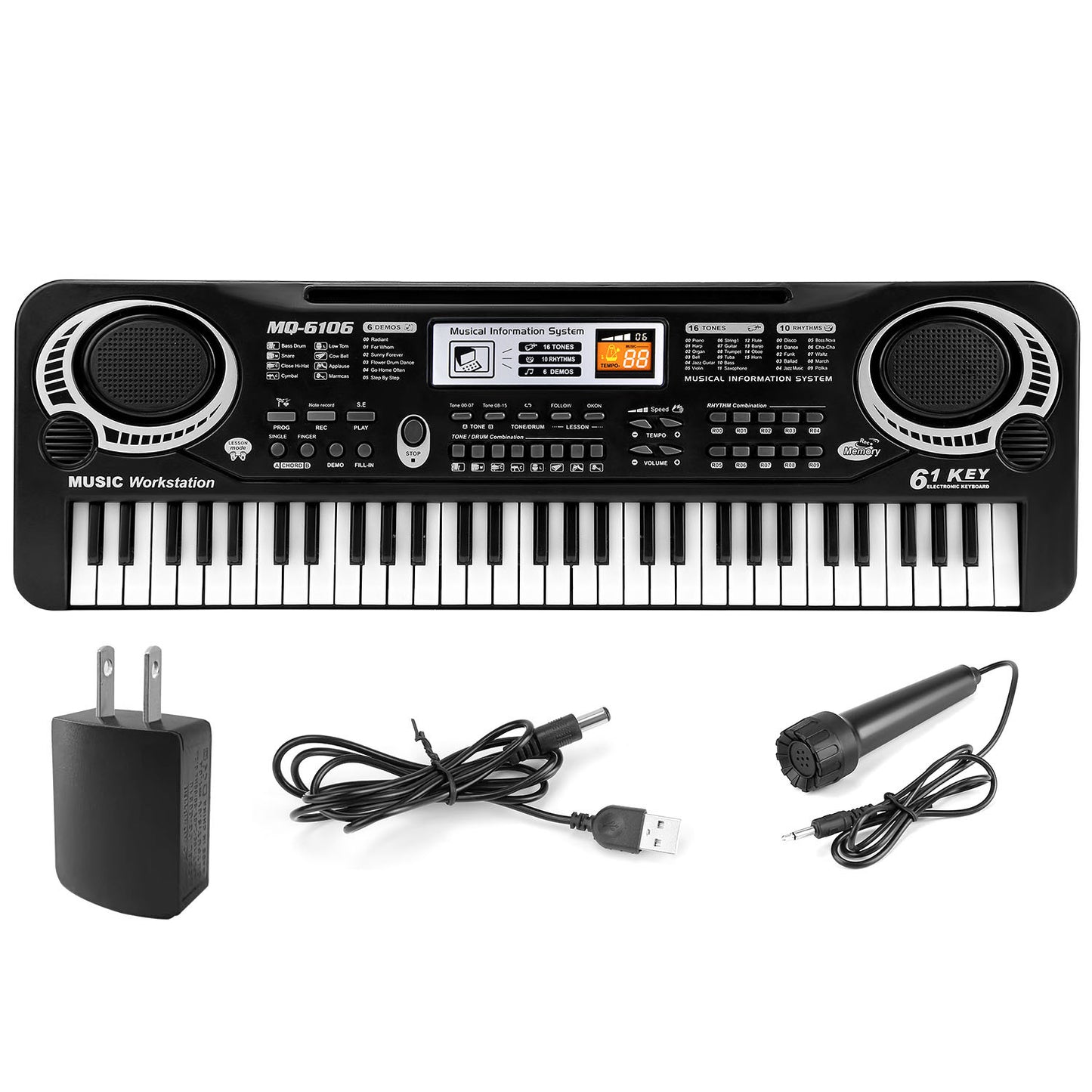 🎹 61 Keys Digital Keyboard with Microphone – Beginner Piano