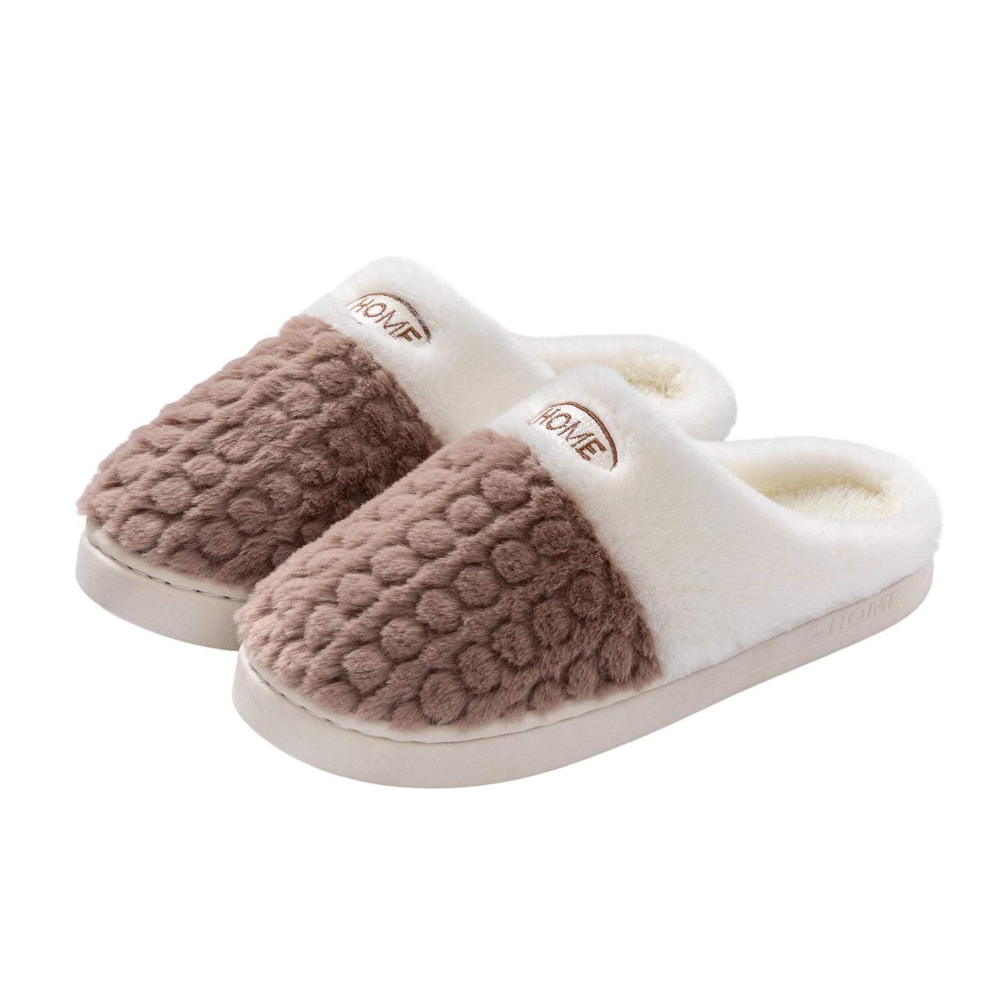 Women’s Thick Bottom Cotton Slippers – Non‑Slip Color Match Indoor Shoes