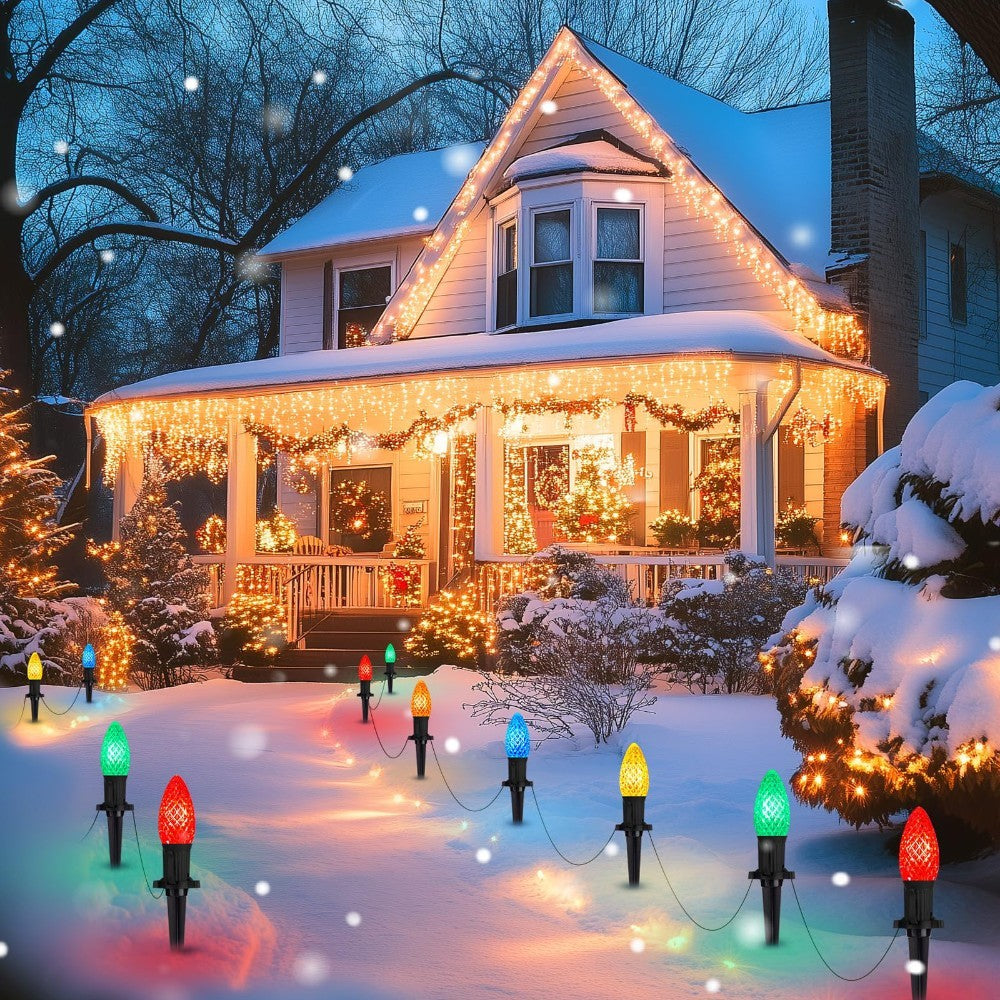 Christmas Solar C9 Strawberry Floor Plug Lights – 20pcs | Ships from US